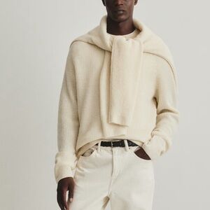 H&M Men's Light Beige Crewneck Sweater